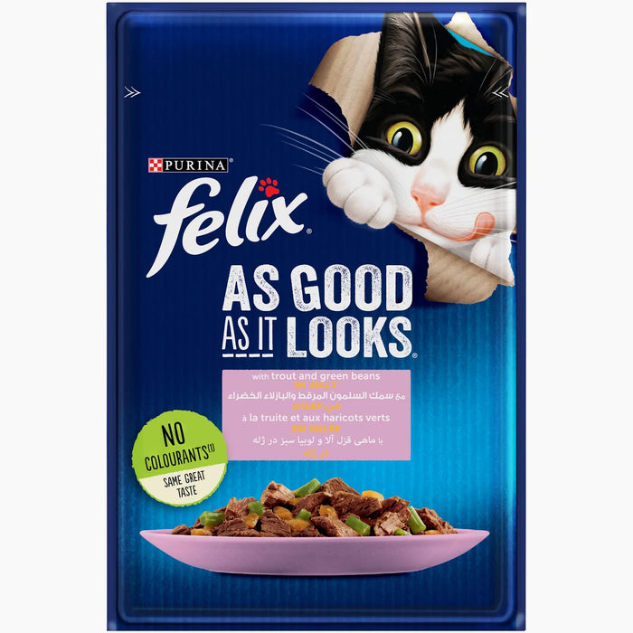 Felix Trout and Green Bean In Jelly 85g