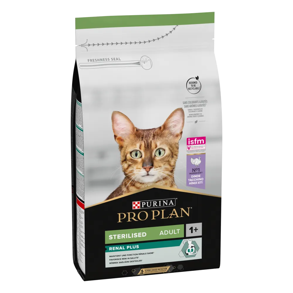 Purina Pro Plan Sterilised Adult Renal Plus Dry Cat Food with Turkey (1.5KG)