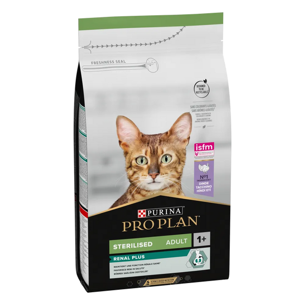 Purina Pro Plan Sterilised Adult Renal Plus Dry Cat Food with Turkey (1.5KG)