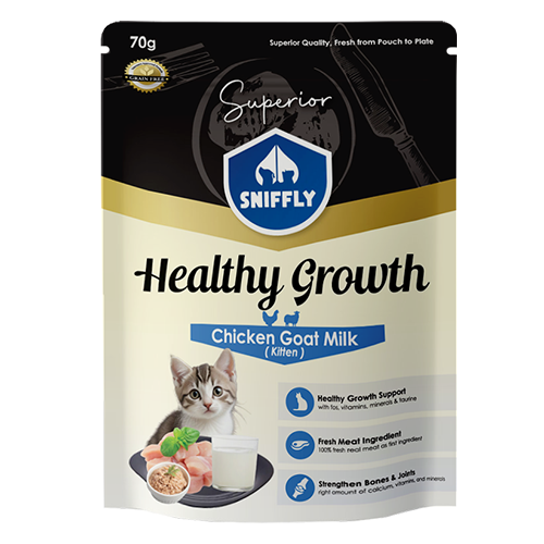 Sniffly Superior Cat Pouch Chicken Goat Milk Kitten
